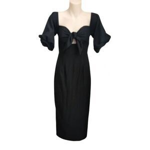 Petal & Pup Ophelia Front Knot Dress, Black - Size 6